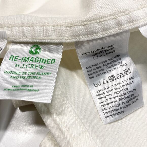 J Crew Seaside Crop Pants Sz 12 Hi-Rise Lyocell Off White Casual Ankle Crop NEW - Picture 5 of 11